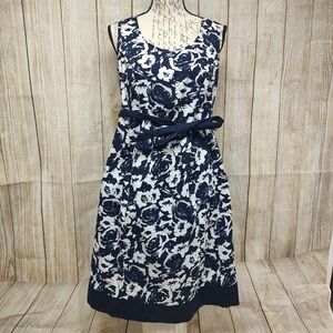 Motherhood Maternity Small Navy and White Floral Midi Dress